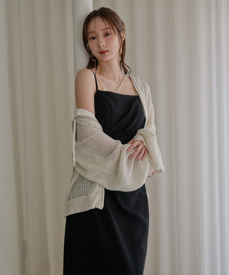 drape design cami onepiece / ドレープデザインキャミワンピ