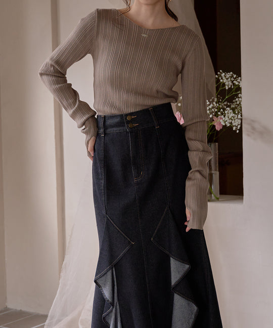 long sleeve rib knit / ロングスリーブリブニット