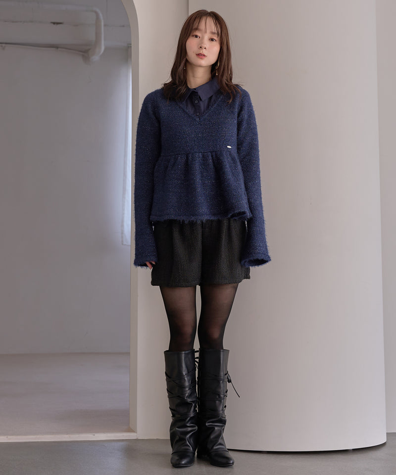 peplum sequins knit / ペプラムスパンコールニット