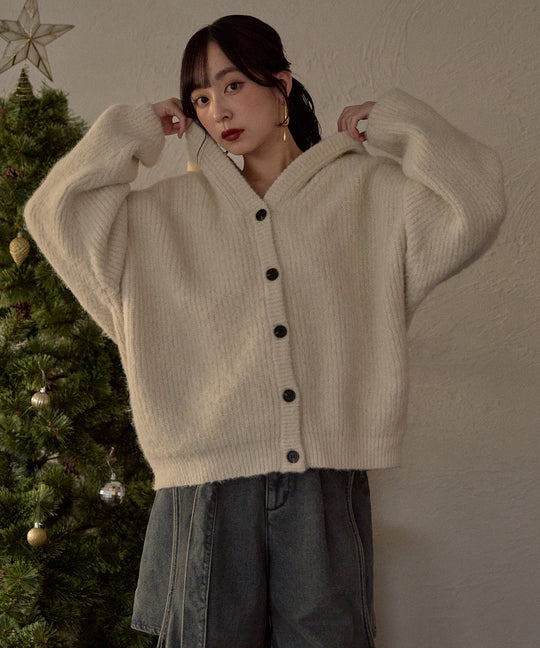 loose knit hoodie / ルーズニットパーカー