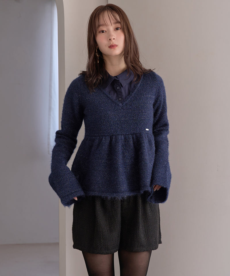 peplum sequins knit / ペプラムスパンコールニット