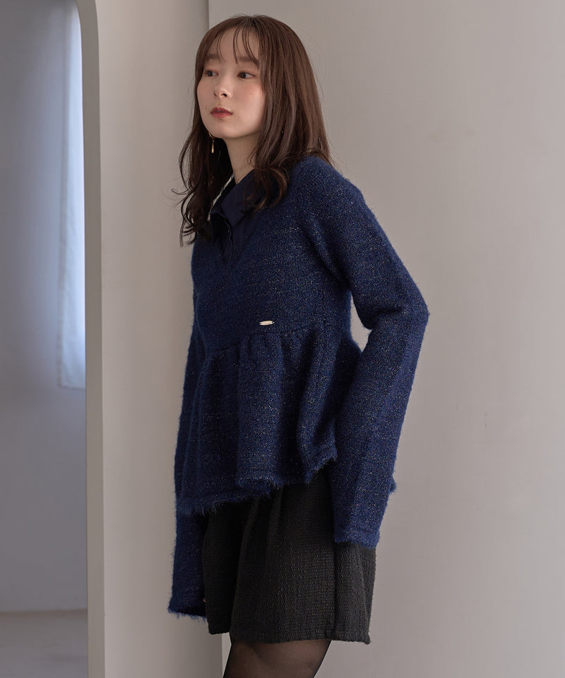 peplum sequins knit / ペプラムスパンコールニット
