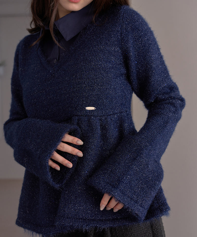peplum sequins knit / ペプラムスパンコールニット