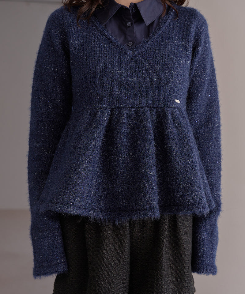 peplum sequins knit / ペプラムスパンコールニット