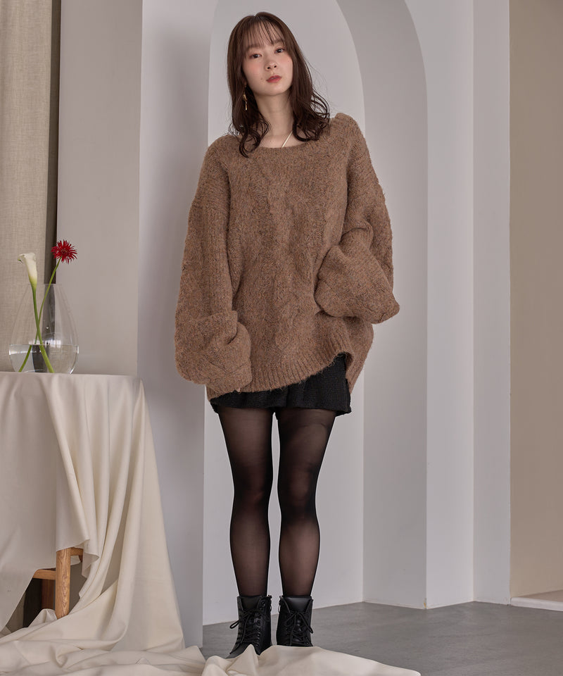 cable design knit pullover / ケーブルデザインニットプルオーバー