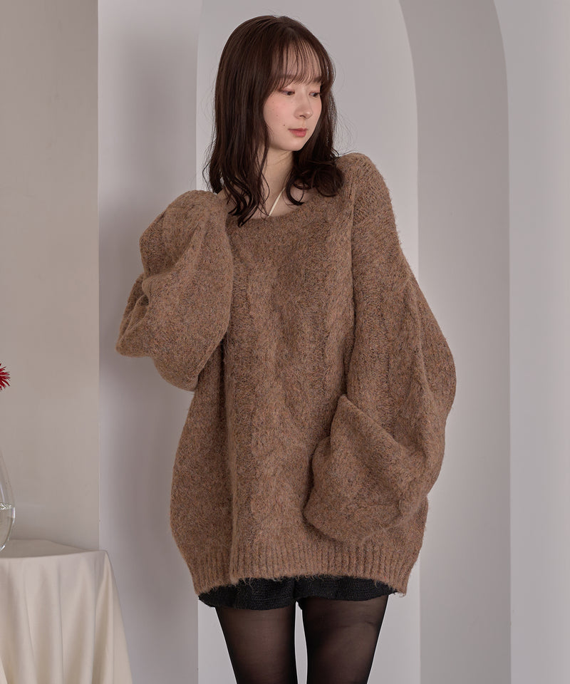 cable design knit pullover / ケーブルデザインニットプルオーバー