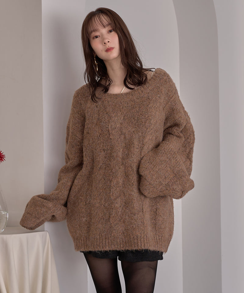 cable design knit pullover / ケーブルデザインニットプルオーバー