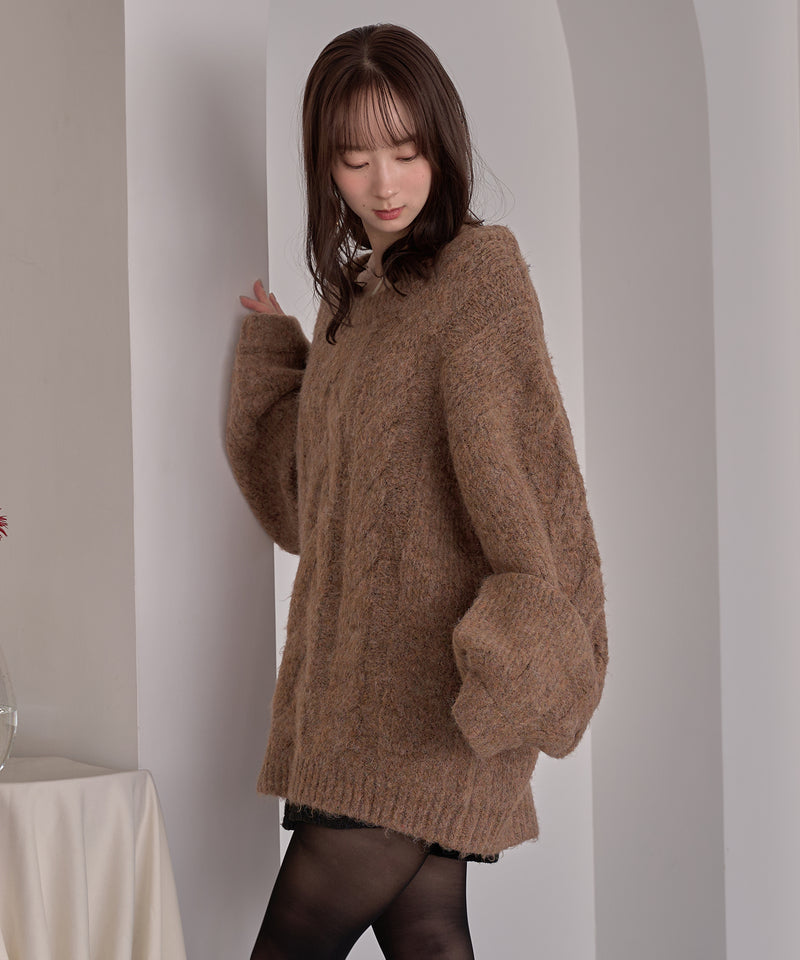 cable design knit pullover / ケーブルデザインニットプルオーバー