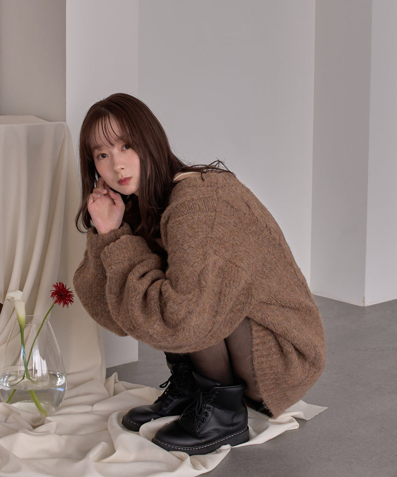 cable design knit pullover / ケーブルデザインニットプルオーバー