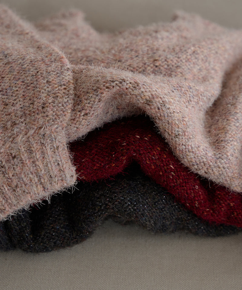 【予約商品】back open mix shaggy knit / バックオープンミックスシャギーニット