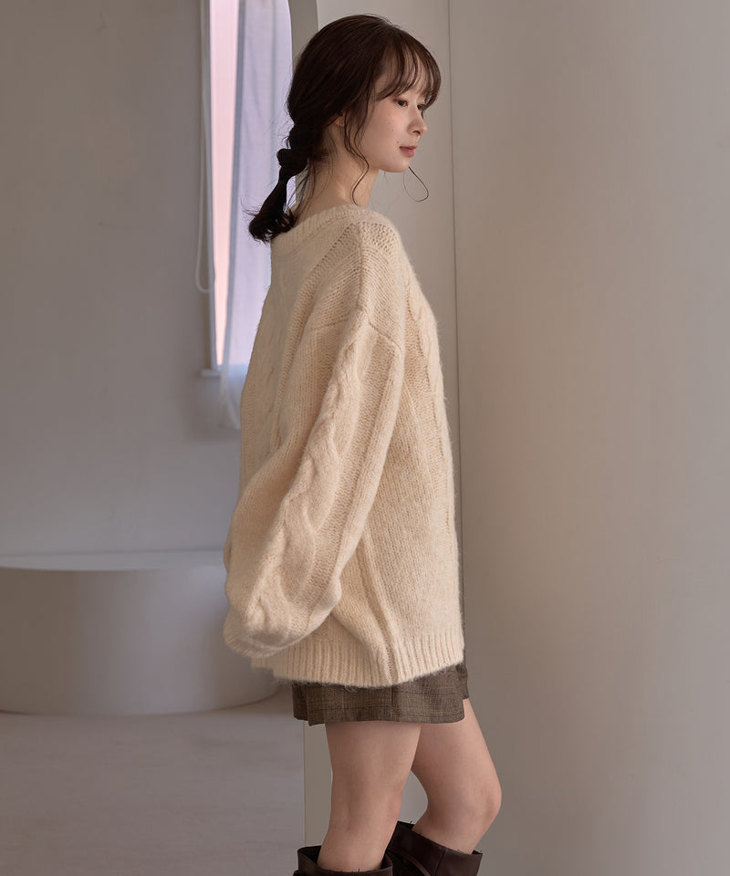 cable design knit pullover / ケーブルデザインニットプルオーバー