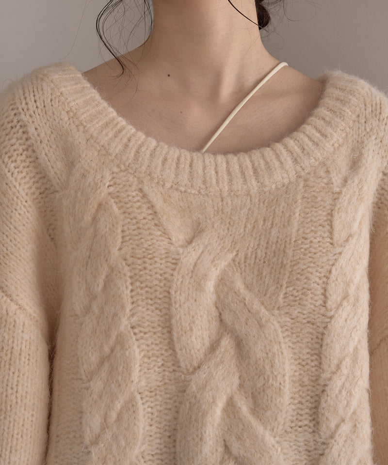cable design knit pullover / ケーブルデザインニットプルオーバー