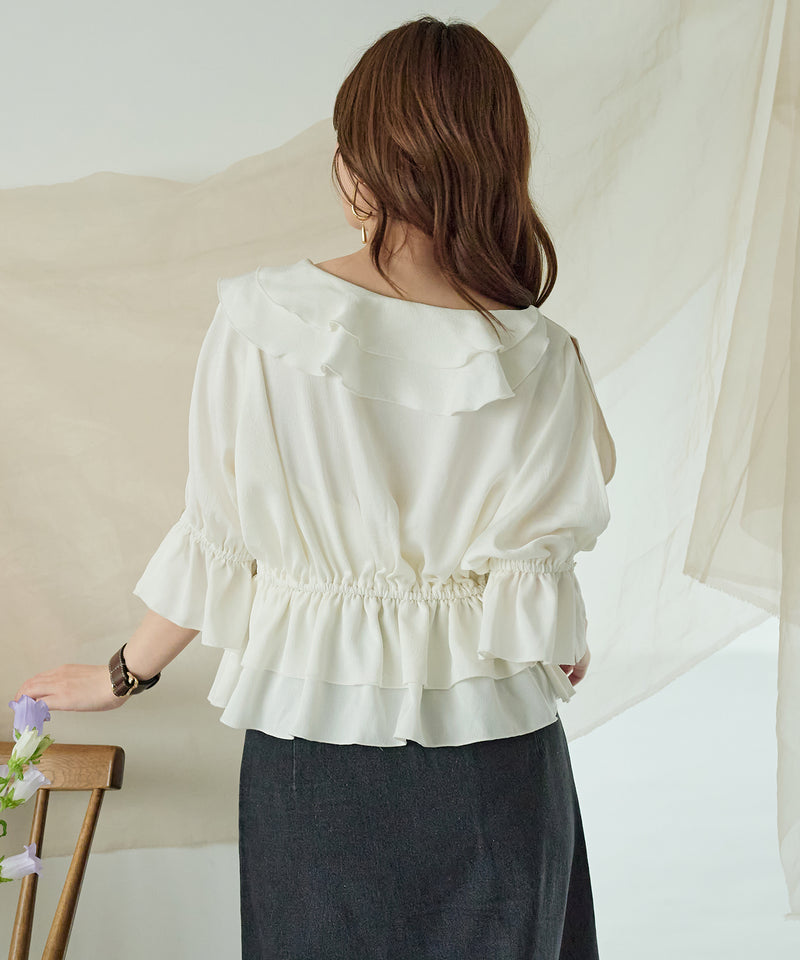 asymmetrical frill blouse / アシンメトリーフリルブラウス