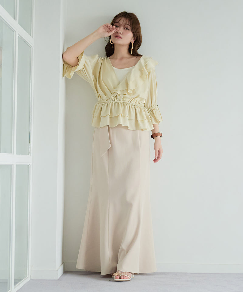 asymmetrical frill blouse / アシンメトリーフリルブラウス