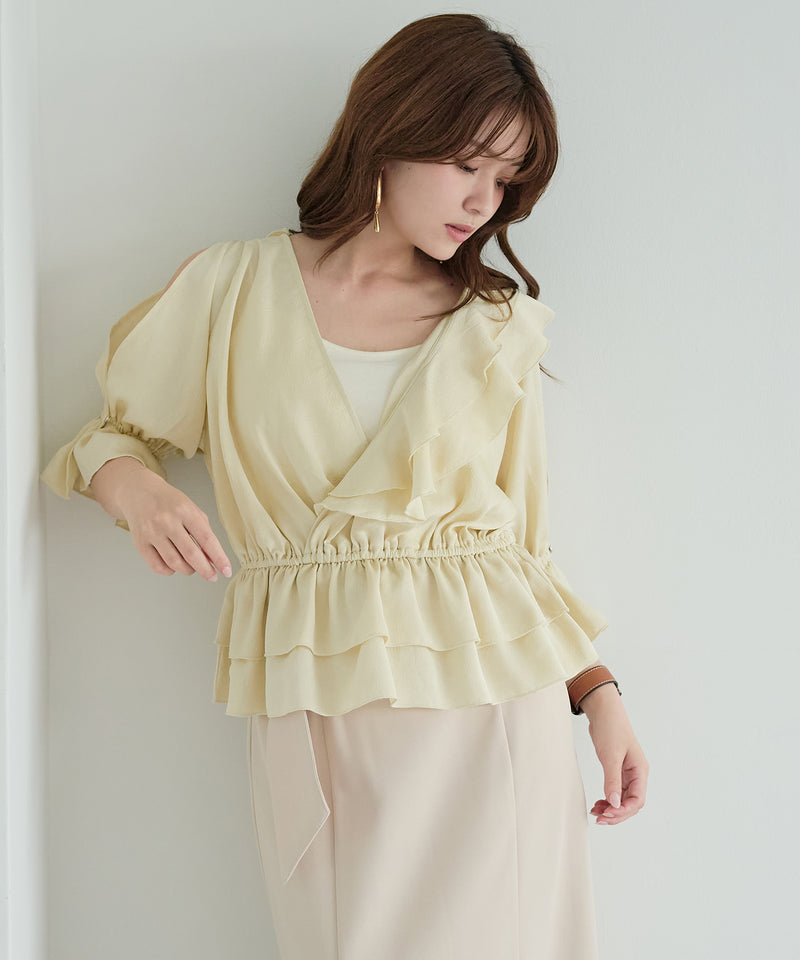 asymmetrical frill blouse / アシンメトリーフリルブラウス