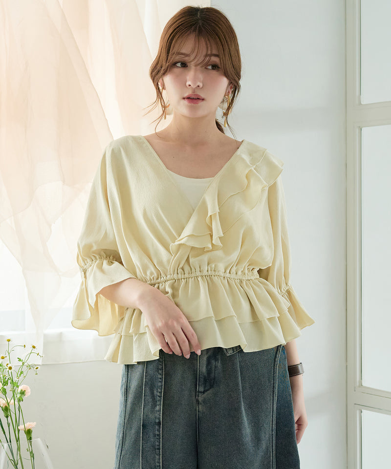 asymmetrical frill blouse / アシンメトリーフリルブラウス
