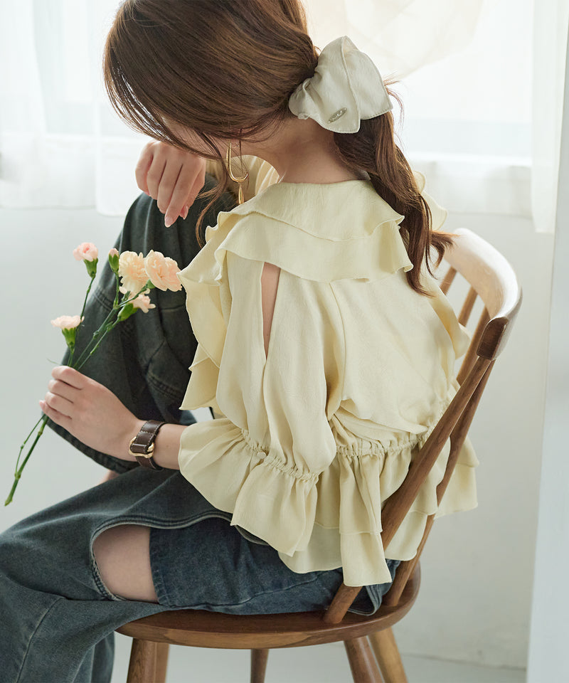 asymmetrical frill blouse / アシンメトリーフリルブラウス