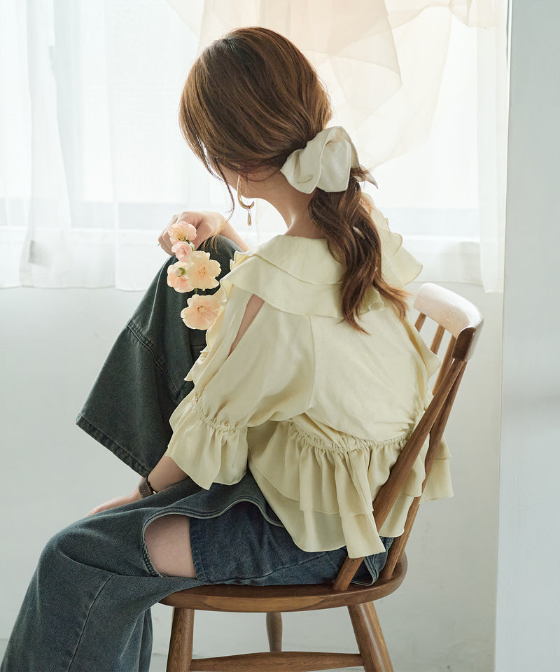 asymmetrical frill blouse / アシンメトリーフリルブラウス