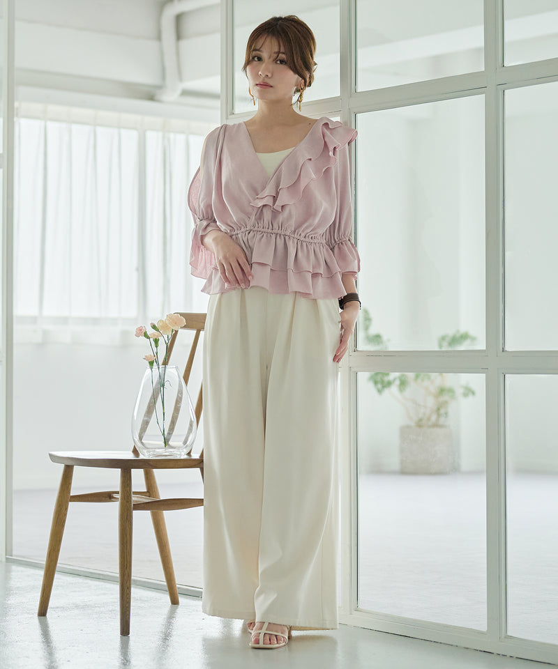 asymmetrical frill blouse / アシンメトリーフリルブラウス