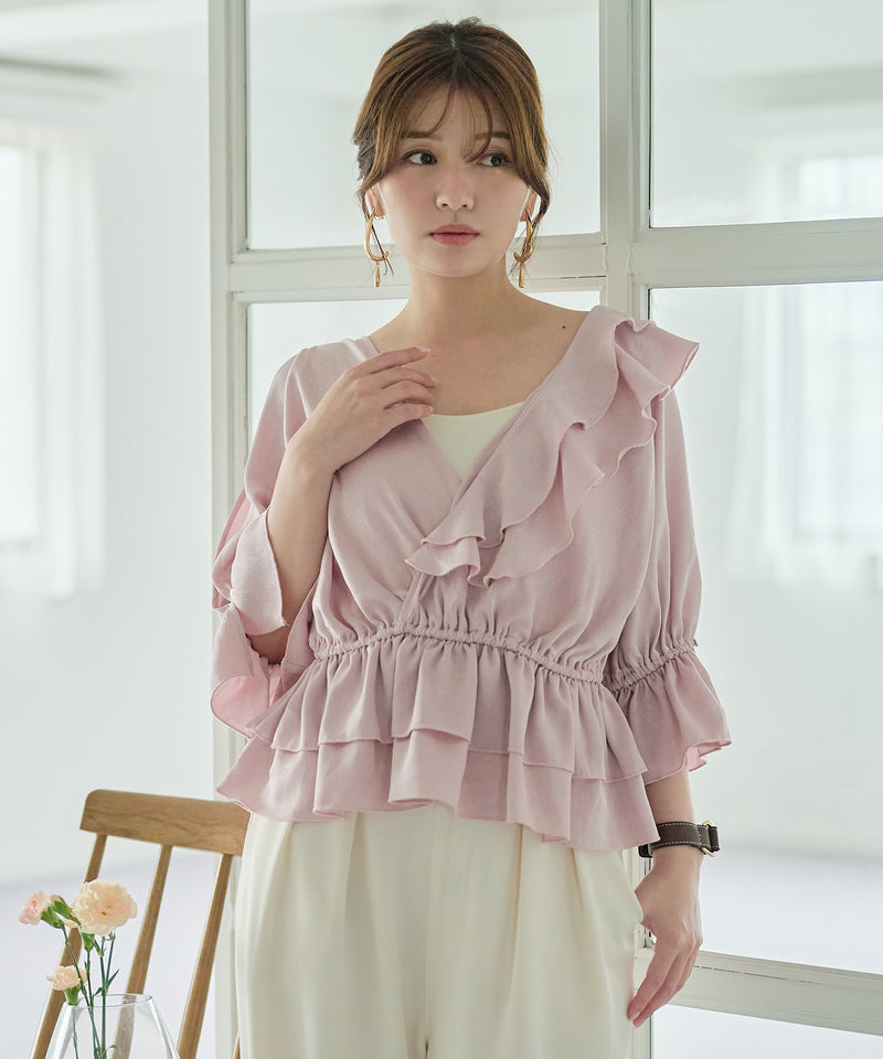 asymmetrical frill blouse / アシンメトリーフリルブラウス
