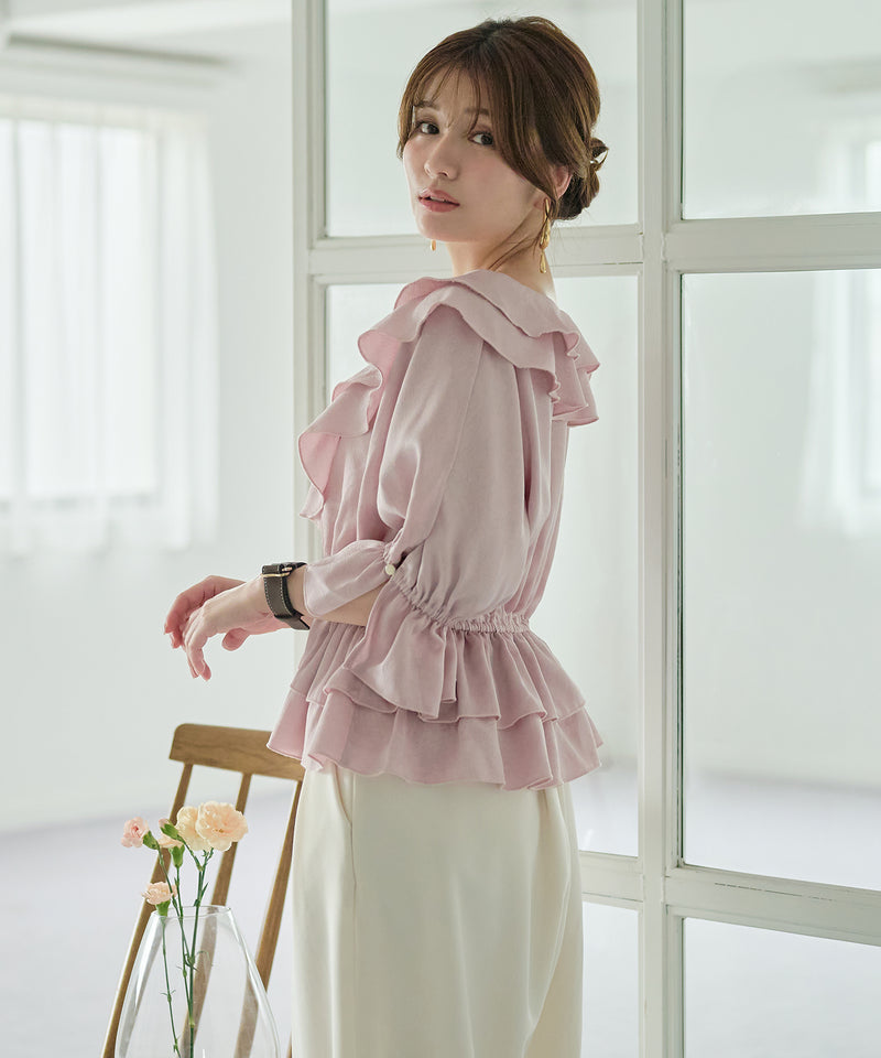 asymmetrical frill blouse / アシンメトリーフリルブラウス