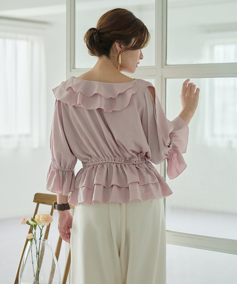 asymmetrical frill blouse / アシンメトリーフリルブラウス
