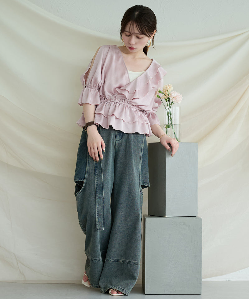 asymmetrical frill blouse / アシンメトリーフリルブラウス