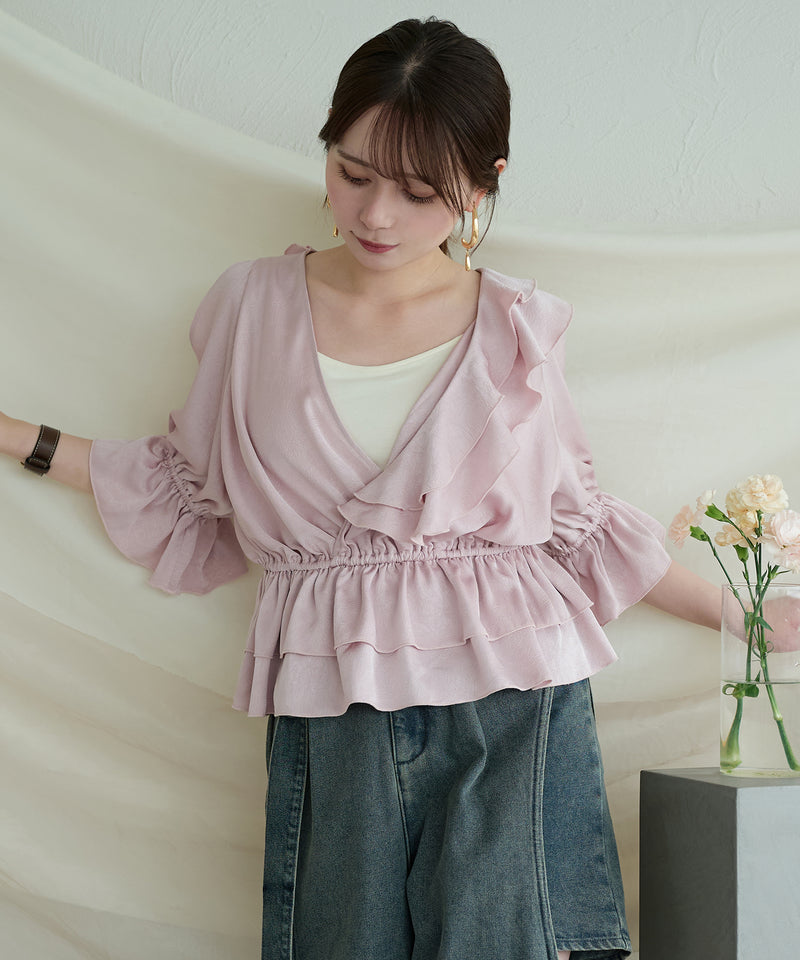 asymmetrical frill blouse / アシンメトリーフリルブラウス