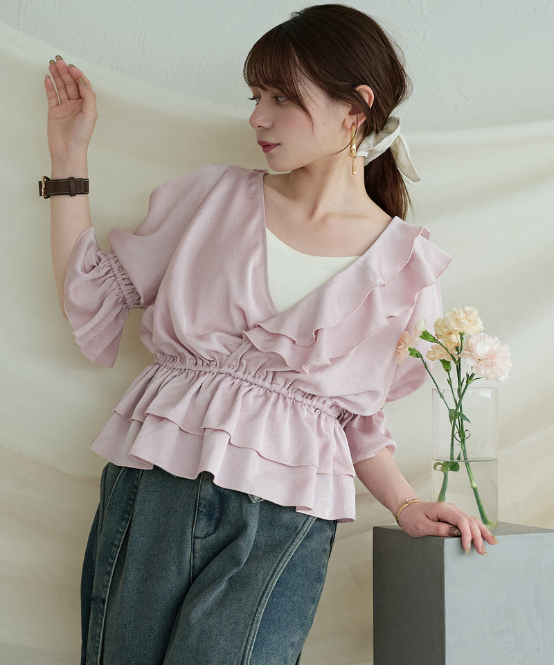 asymmetrical frill blouse / アシンメトリーフリルブラウス