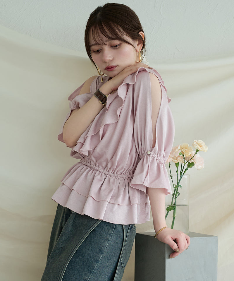 asymmetrical frill blouse / アシンメトリーフリルブラウス