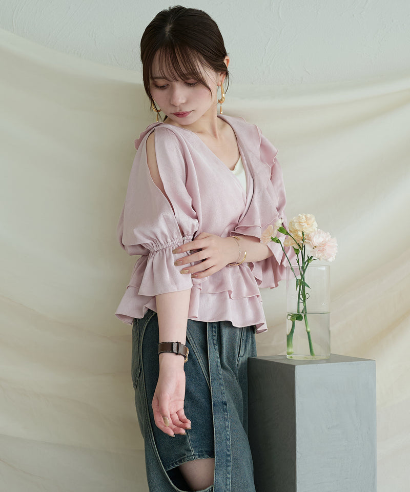 asymmetrical frill blouse / アシンメトリーフリルブラウス