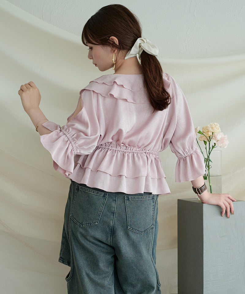 asymmetrical frill blouse / アシンメトリーフリルブラウス