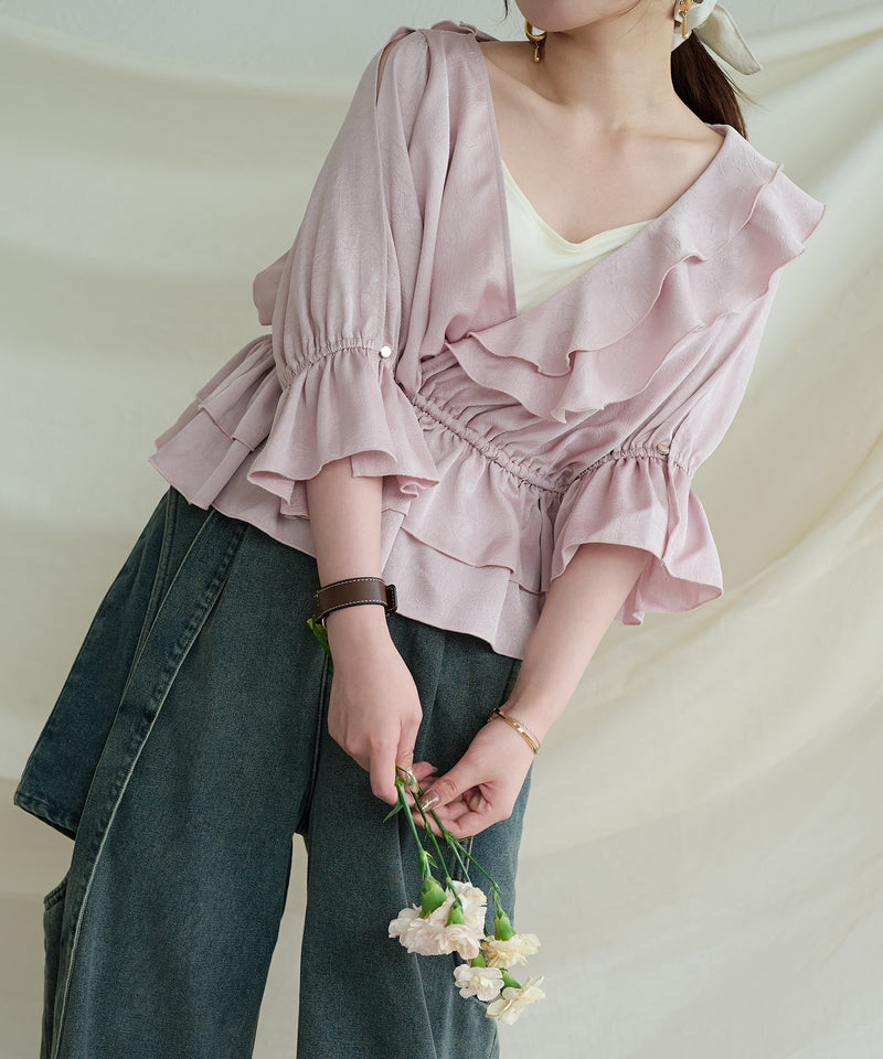 asymmetrical frill blouse / アシンメトリーフリルブラウス