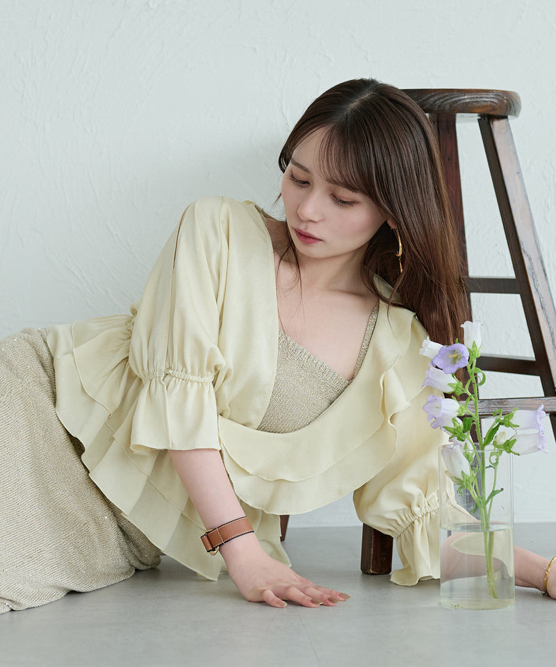asymmetrical frill blouse / アシンメトリーフリルブラウス