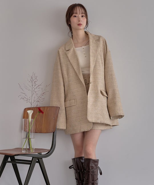 design tweed over jacket / デザインツイードオーバージャケット