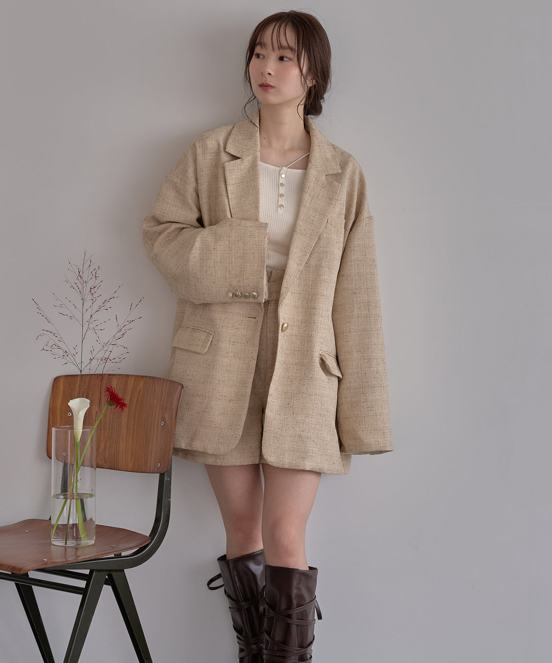 mideal tweed over jacket 完売品 design tweed over jacket / デザインツイードオーバージャケット