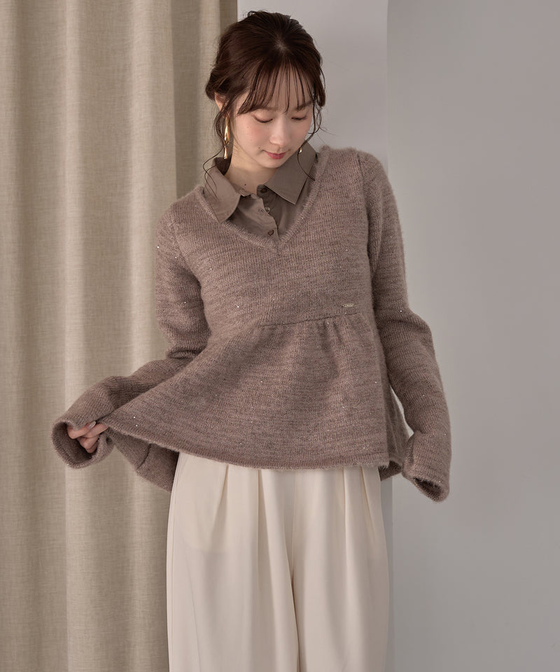 peplum sequins knit / ペプラムスパンコールニット