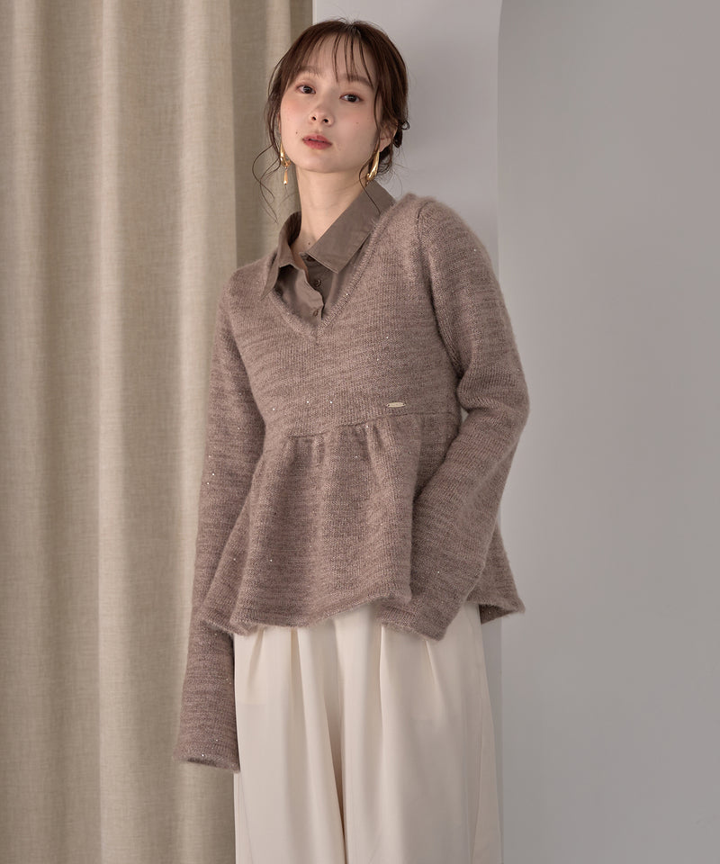 peplum sequins knit / ペプラムスパンコールニット
