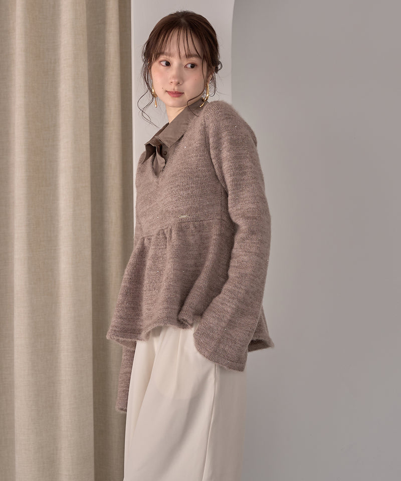 peplum sequins knit / ペプラムスパンコールニット