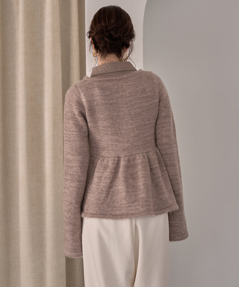 peplum sequins knit / ペプラムスパンコールニット