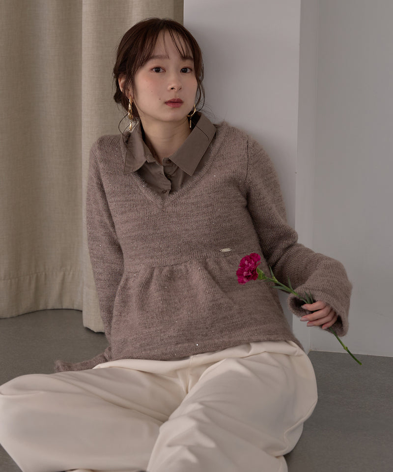 peplum sequins knit / ペプラムスパンコールニット