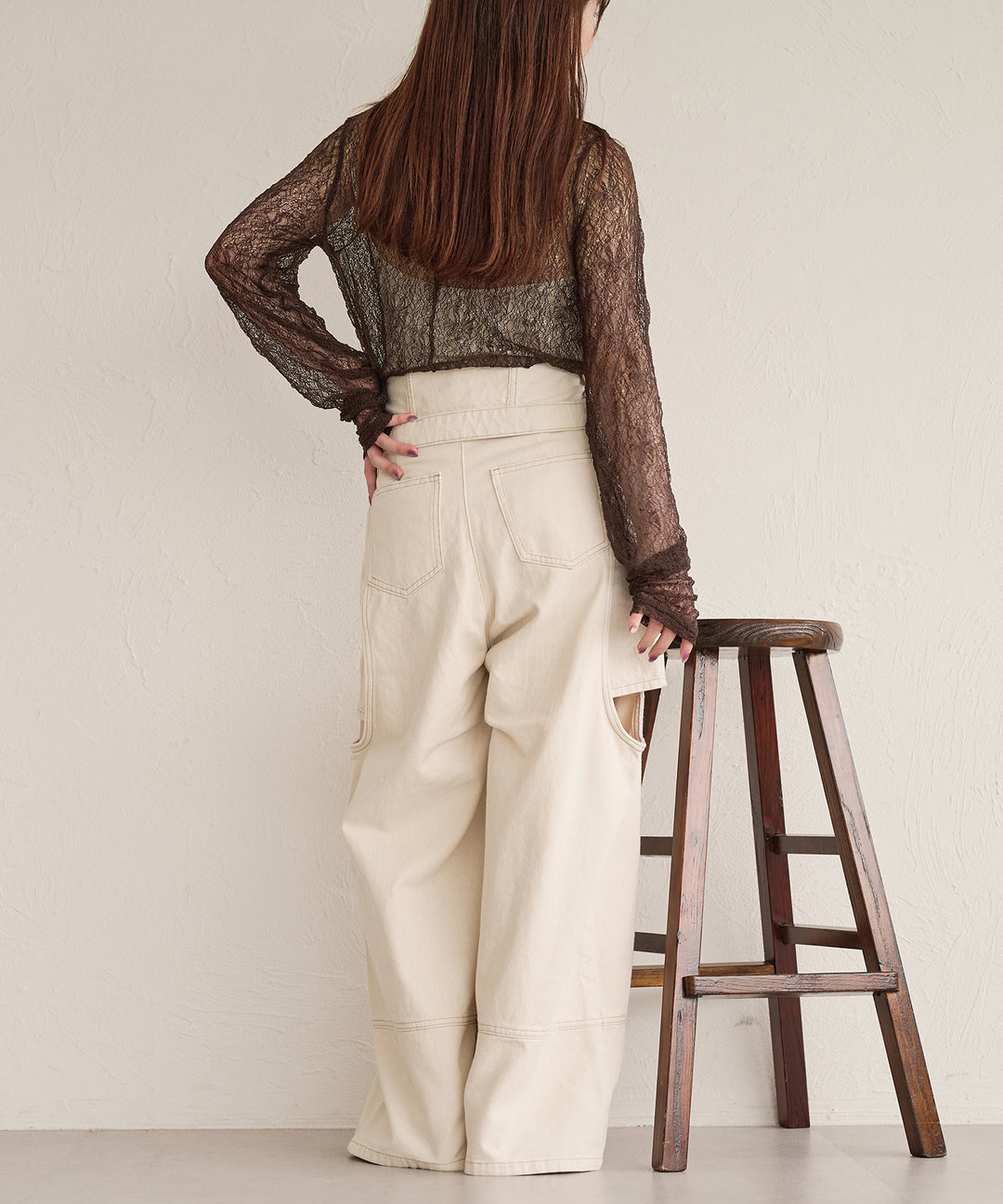 cut out design wide denim ⁡ / カットアウトデザインワイド