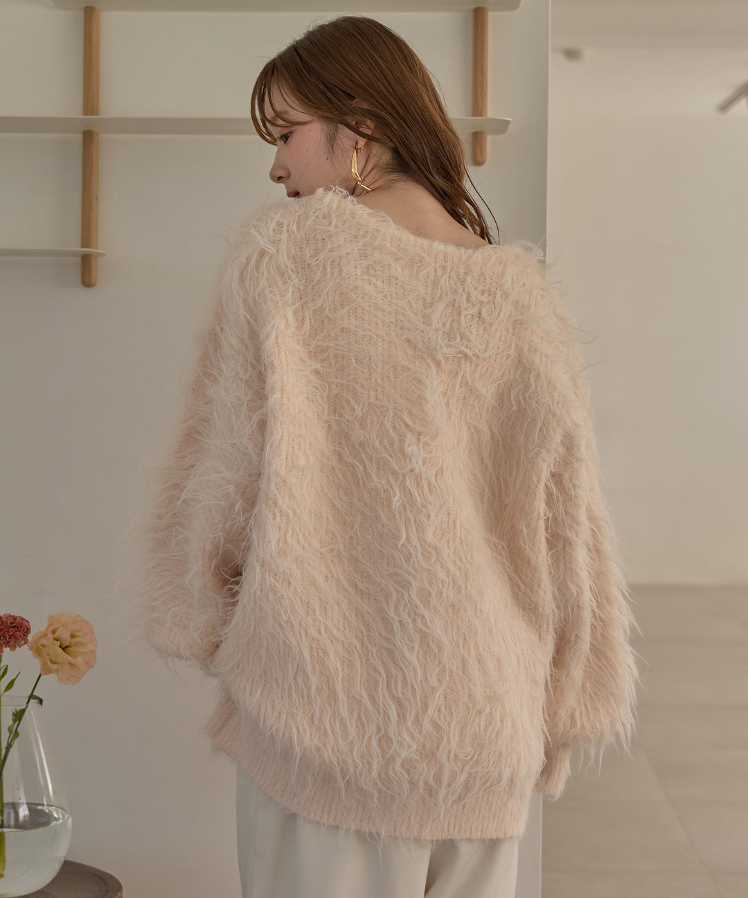 予約商品】nuance button shaggy cardigan / ニュアンスボタン