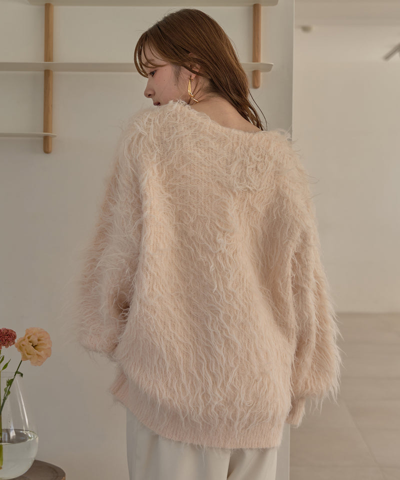 nuance button shaggy cardigan / ニュアンスボタンシャギーカーディガン