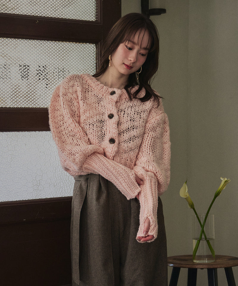 【予約商品】volume sleeve knit cardigan / ボリュームスリーブニットカーディガン