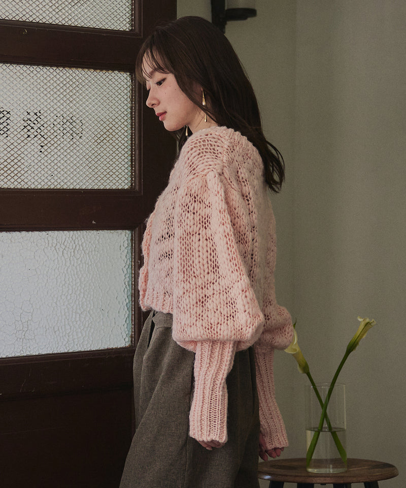 【予約商品】volume sleeve knit cardigan / ボリュームスリーブニットカーディガン
