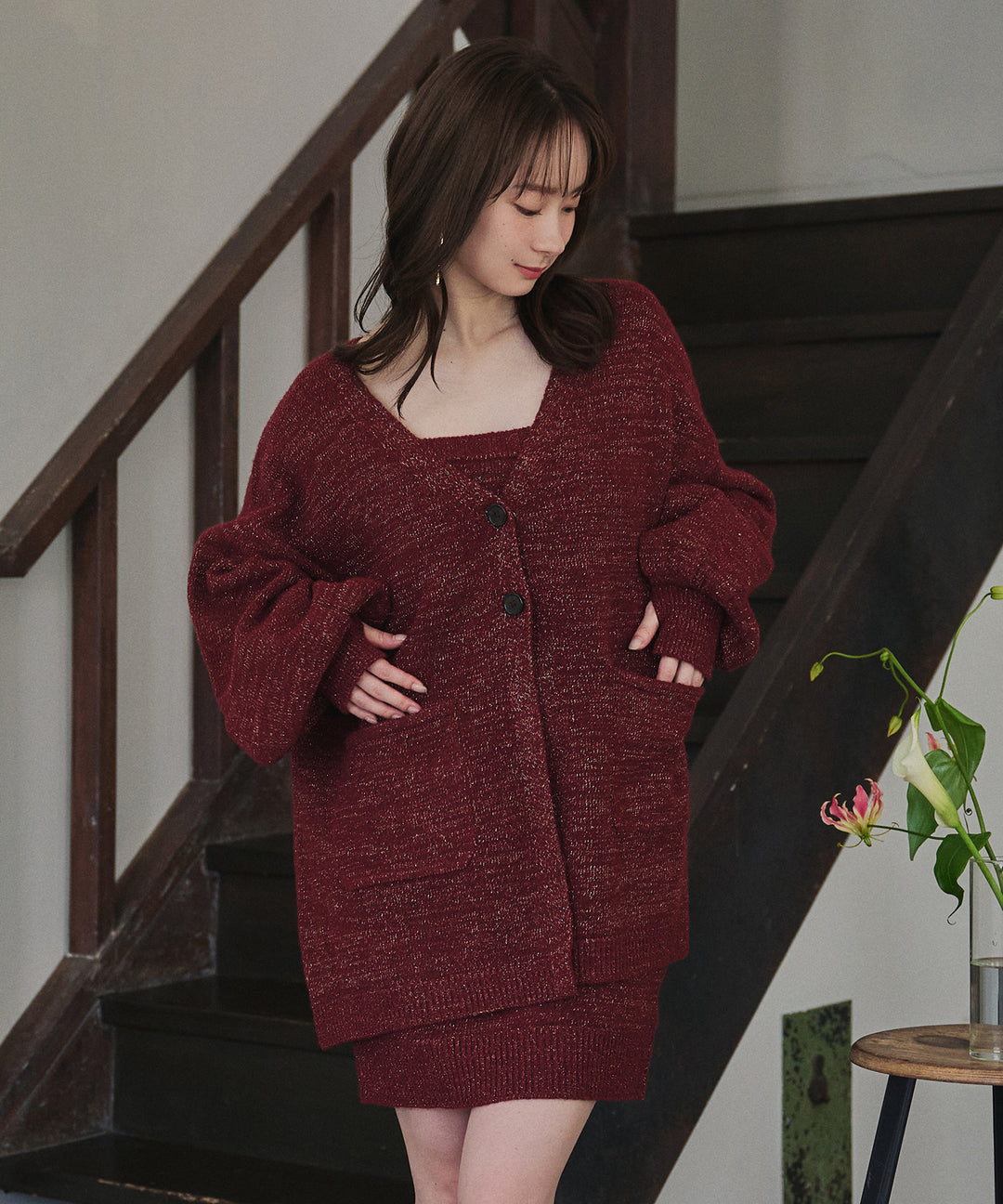 glitter melange knit ensemble / グリッターメランジニット
