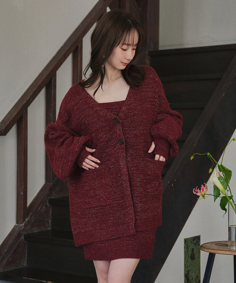【予約商品】glitter melange knit ensemble / グリッターメランジニットアンサンブル