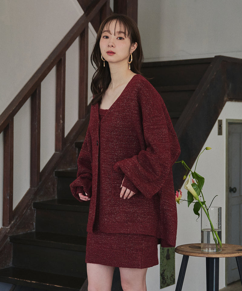 【予約商品】glitter melange knit ensemble / グリッターメランジニットアンサンブル