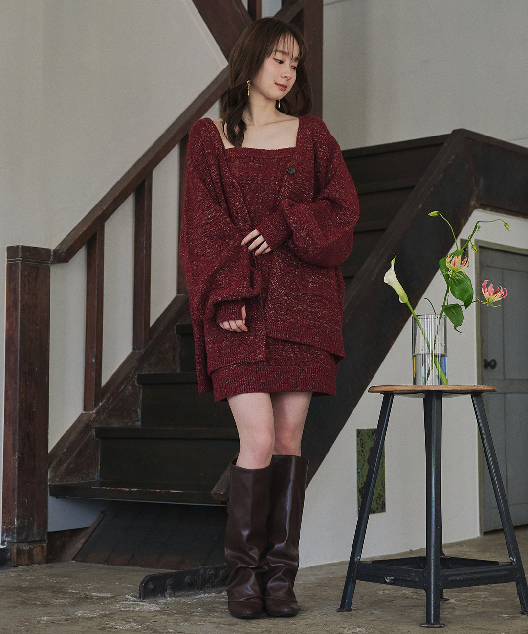 glitter melange knit ensemble / グリッターメランジニット